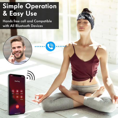 LC-dolida Sleep Headphones Bluetooth 5.2, Headband Earphones Wireless, Sleep Mask for Sleeping, Sports, Gifts, Workout, Jogging, Yoga,Insomnia, Ai...