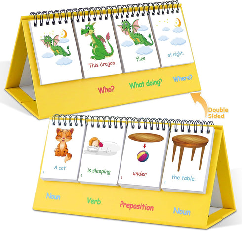 Sentence Building Flip Chart for Kids,Speech Autism Therapy Learning Materials for Preschool Kindergarten Elementary Special Classroom Must Haves,...