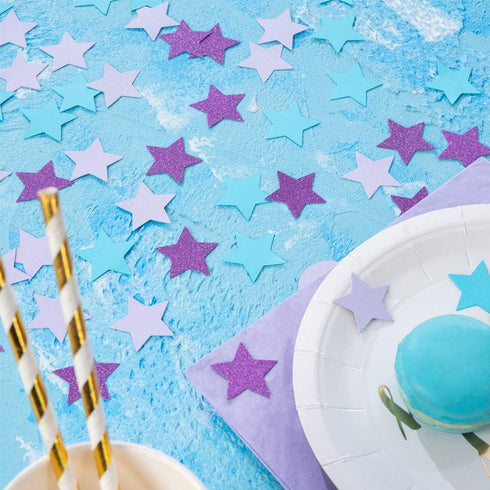 Star Confetti for Table Wedding Birthday Party Decoration,1.2 inch in Diameter(turquoise blue,lavender,purple,200pc)...