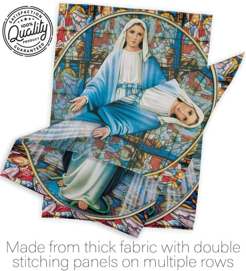 Our Lady of Grace Home Banner Wall Art Patio Lawn Porch Room Small Flag Outdoor Tapestry Yard Sign Catholic Gift Jesus Easter Religious Christian ...