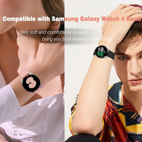 HSWAI 10 Pack Compatible with Samsung Galaxy Active 2 Watch Bands, Galaxy Watch 7/6/5/4/FE Band 40mm 44mm, Galaxy Watch 5 Pro 45mm, 20mm Soft Sili...