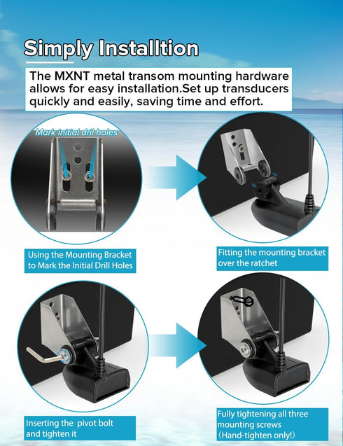 XNT Transducer Mount, 740162-1 MHX MXNT Metal Transducer Mounting Bracket for Transducer Mounting Plate, Transducers Bracket for Si G2N Transom Mo...