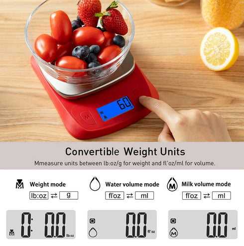NUTRI FIT Ultra Slim Food Scale Digital Kitchen 1g Increment Measure in lb oz ml High Precision Weight in Grams and oz for Coffee Making, Meal Pre...