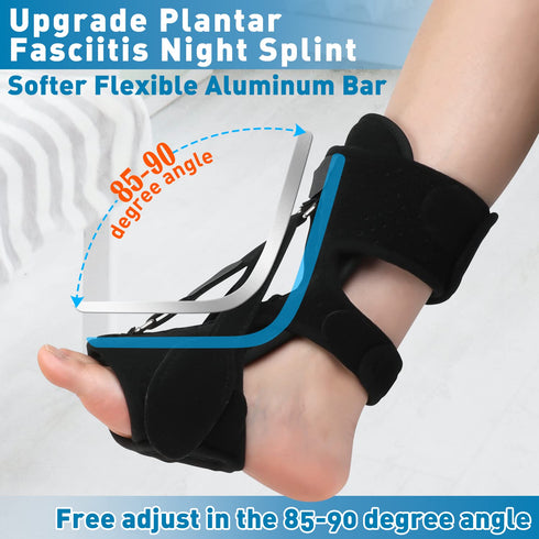 Plantar Fasciitis Night Splint Upgrade Foot Brace Plantar Fasciitis Relief Splint Fit Women Men Adjustable Orthotic Stretcher Support Relief Foot ...