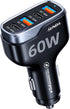 SUNDA 60W USB C Fast Car Charger | 4-Ports Car Charger Adapter | Dual Type C PD30W/PPS30W Compatible with iPhone15/14 Pro/Max/iPhone13/Galaxy/Sams...