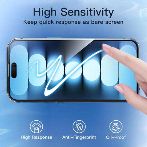 Privacy Full Coverage Screen Protector for iPhone 15 Pro 6.1-Inch, Anti-Spy Tempered Glass Film, Edge to Edge Protection Case-Friendly, 2-Pack...
