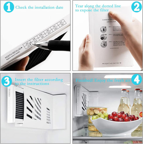 SEISSO Refrigerator Air Filter Replacement 3 Pack Carbon Activated Air Filter Compatible with Frigidaire PAULTRA Pure Air Ultra, EAFCBF, SCPUREAIR...