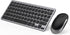 Compact Wireless Keyboard Mouse, 2.4GHz Ultra Thin Small Wireless Keyboard Mouse Combo for Desktop, Laptop (Black and Gray)...