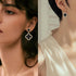 Lucky Clover Earrings Gold Dangle Hoop Earrings Black White Red Clover Earrings-Stud Jewelry Set for Women Trendy...