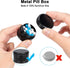 Small Pill Case Metal Pill Box - Single Waterproof Pill Container for Pocket & Purse, Travel Medicine Organizer, Portable Daily Round Pillbox Hold...