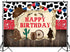 Mocsicka Western Cowboy Happy Birthday Backdrop Rustic Old West Rodeo Cowboy Background Red Bandana and Rustic Wood Kids Birthday Party Decoration...