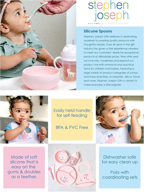 Stephen Joseph Silicone Baby Spoons, OS, MERMAID...