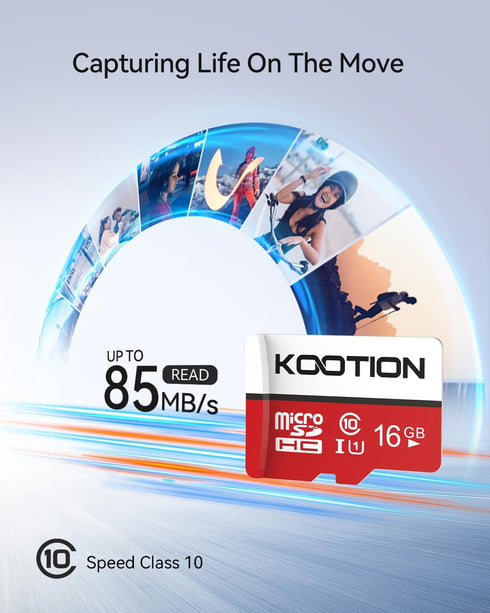 KOOTION 16 GB Micro SD Cards 5-Pack, Class 10 MicroSDHC Flash Memory Card, U1, C10, TF Card with Adapter...