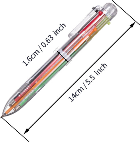 6 Pack 0.5mm 6-in-1 Multicolor Ballpoint Pen,6-Color Retractable Ballpoint Pens for Office School Supplies Students Children Gift,Kids Party Favor...