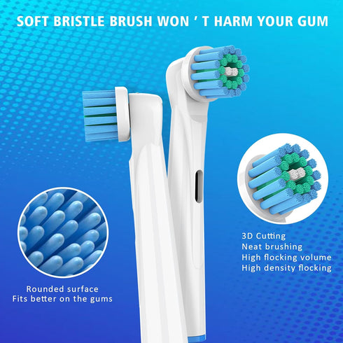 Toothbrush Heads for Oral B, 4 Pack Professional Electric Toothbrush Replacement Heads Compatible with Oral B Braun, Medium Soft Dupont Bristles R...