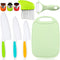 9 Pcs Kids Kitchen Knife Set, Kids Knives For Real Cooking With Cutting Board, Y Peeler, Crinkle Cutter, Sandwich Cutter, Serrated Edges Plastic T...