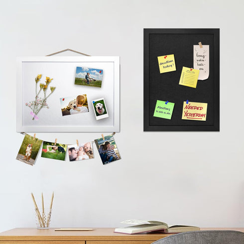 White Bulletin Board Cork Boards with Felt, 15"x11" Small Display Pin Board Vision Board for Walls, Jewelry, Notes, Collection, Photos, Office, Wo...