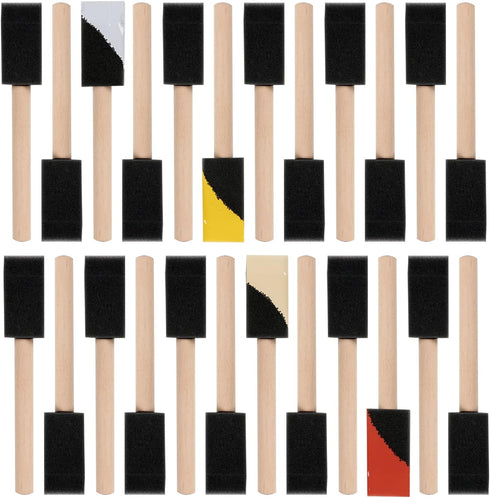 Mister Rui Foam Paint Brush, Mister Rui-Poly Foam Paint Brushes 1 Inch-24 Pack, Small Paint Sponge Brushes for Painting and Cleaning...