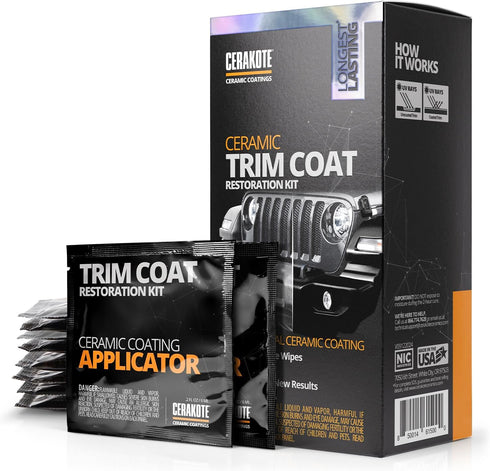 CERAKOTE® Ceramic Trim Coat Kit - Quick Plastic Trim Restorer - Ceramic Coating Guaranteed Restoration to Last Over 200 Washes – A Ceramic Coating...