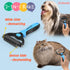 Pet Grooming Brush&Comb Combo, Pet Grooming Brush?Cat Comb Dog Comb for Shedding, 2-Piece Kit,Undercoat Comb for Dog Grooming (Blue)...