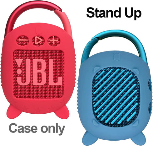 Silicone Cover Case for JBL Clip 4 Portable Bluetooth Speaker, Protective Carrying Case for JBL Clip 4 Portable Bluetooth Speaker (Case Only) (Red...