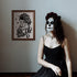 FINGERINSPIRE Women Sugar Skull Day of The Dead Stencil 11.7x8.3 inch A4 Large Size Lady with Flowers Laser Cut Reusable Airbrush Mylar Painting C...