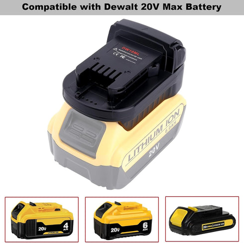 Adapter Compatible with Dewalt 20V Max Battery to Replacement for Milwaukee M18 18V Battery, DW18ML Adapter Compatible with Milwaukee 18V Cordless...