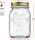 Bormioli Rocco Quattro Stagioni set of 4 Clear Airtight Mason Jars, 17 Oz. Made from BPA Free Durable Glass, Made In Italy....