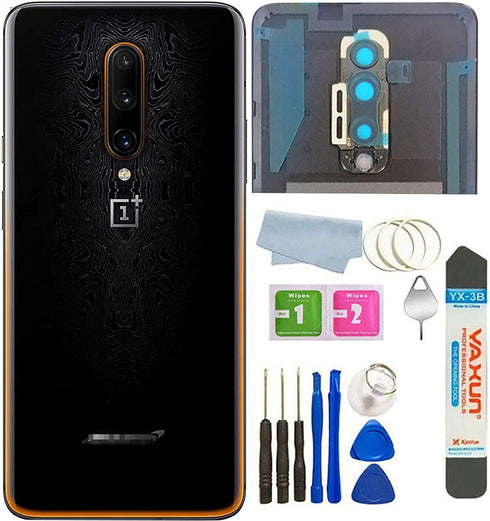 Battery Back Cover Rear Panel Glass +Camera Lens Replacement for Oneplus 7T Pro Mclaren 6.67" +Tools (7T Pro Mclaren Black)...