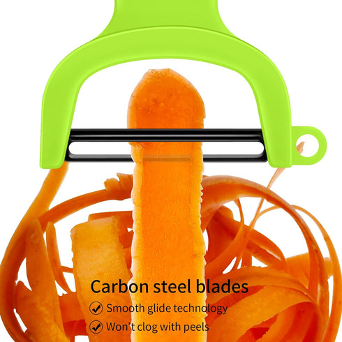Original Vegetable Peeler Carbon Steel Blade 3-Pack Red/Green/Yellow...