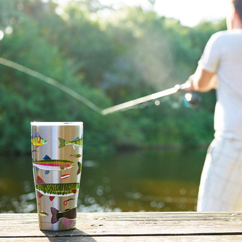 Tervis Retro Camping Triple Walled Insulated Tumbler Travel Cup Keeps Drinks Cold & Hot, 20oz Legacy, Stainless Steel...