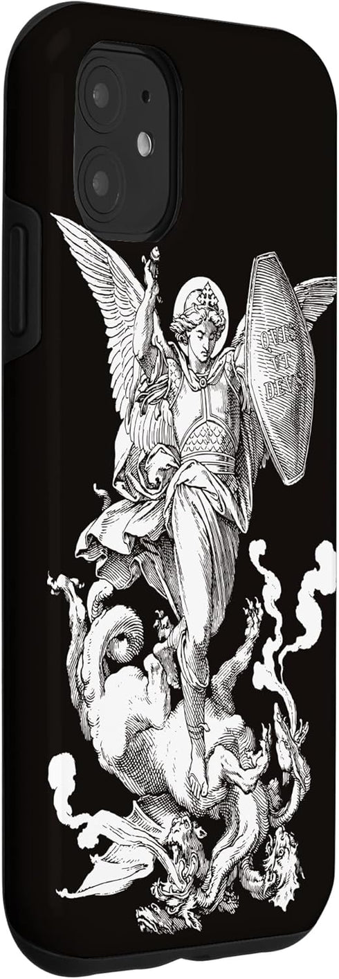 iPhone 11 Archangel Saint Michael Fighting the Dragon Catholic Case...