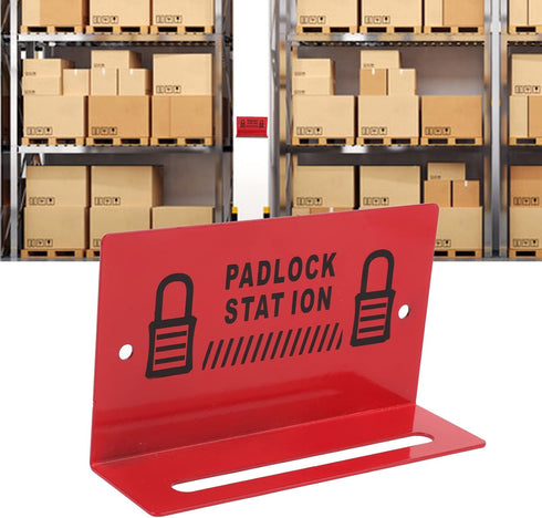 Lockout Tagout Station, Padlock Station 4.7in Length 0.4in Width Alloy Steel Holds up to 8 Lockout Locks, Lockout Tagout Locks Station for Machine...