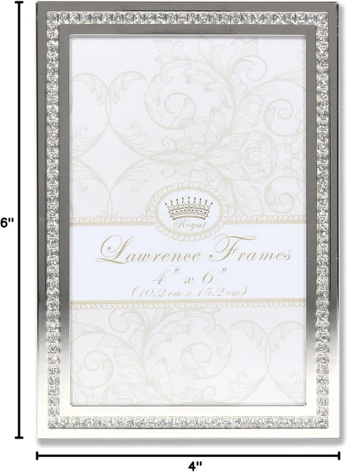 Lawrence Frames Lawrence Royal Designs 4x6 Dazzle Silver and Glitter Picture Frame...