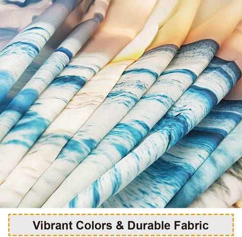 Baccessor Tropical Sea Beach Ocean Waves Shower Curtain with Hooks, Seaside Scene Island Hawaiian Sunrise Beach Theme Waterproof Fabric Shower Cur...