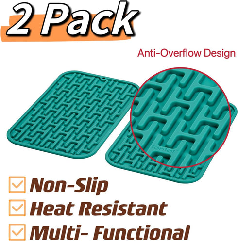 2Pcs Silicone Trivets for Hot Pot and Pans,Trivet for Hot Dishes Silicone,Good Grips Silicone Pot Holders Set,Silicone Hot Pads for Kitchen,Spoon ...