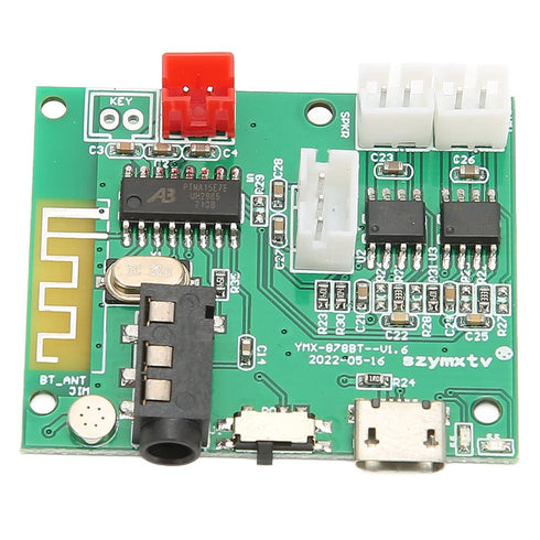 Power Amplifier Board, Stable PCB Bluetooth 5.0 3.5AUX Input 3POUT Output Digital Sound Amplifier Board Module with Power Cable and Sound Cable...