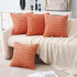MIULEE Pack of 4 Coral Corduroy Decorative Throw Pillow Covers 20x20 Inch Soft Boho Striped Pillow Covers Modern Farmhouse Home Decor for Sofa Liv...