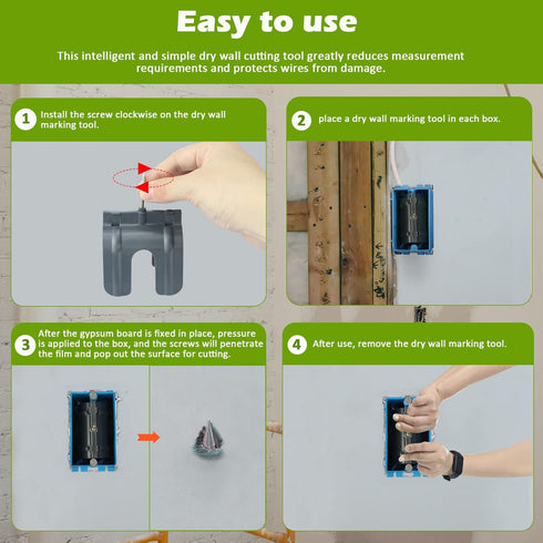 Outlet Marker for Drywall Installation Easy Drywall Marking Tool for Electrical Outlets Electric Wire Protection Made with Strong ABS Plastic No M...