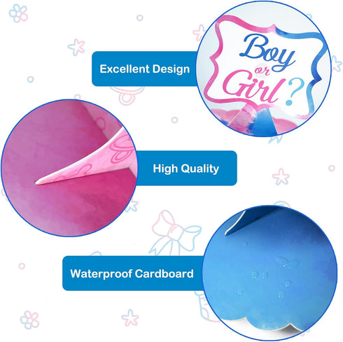Gender Reveal Cupcake Stand Gender Reveal Party Favors Blue and Pink 3 Tier Cardboard Cake Stand for Girl Boy Party Decorations...