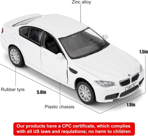 Die-casting Alloy Toy Car, 1/36 Scale BMW M5 Model Car, Toy Car with Pull Back Function, Suitable for Collecting Decorative Model Toys, Car Gift f...