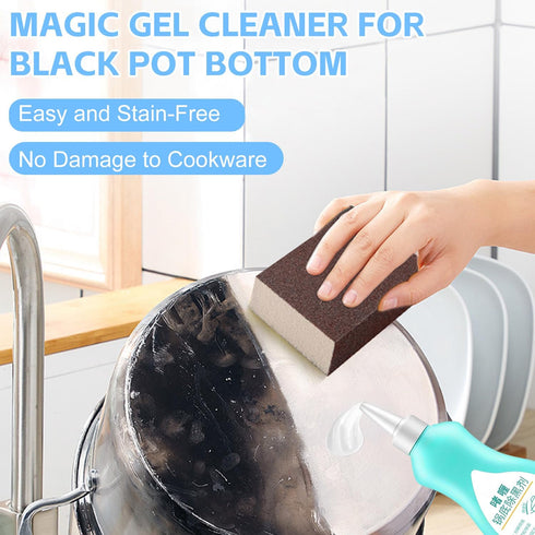 Magic Gel Cleaner for Pots and Pans,Gel Cleaner for Pot Bottom,Stainless Steel Pan Cleaner,Black Pot Bottom Cleaning Gel,Cleaner for Bottom of Pot...