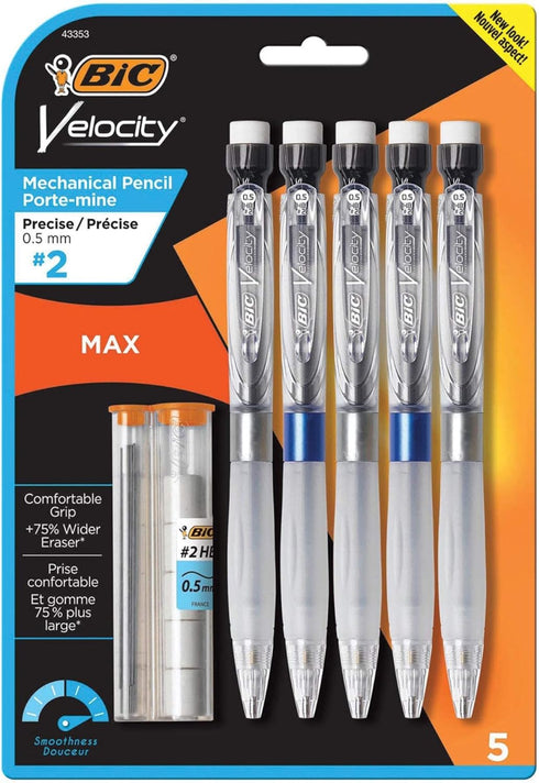 BIC MPMX5P51 Velocity Max Pencil, HB2, No. 2, 0.5 mm...