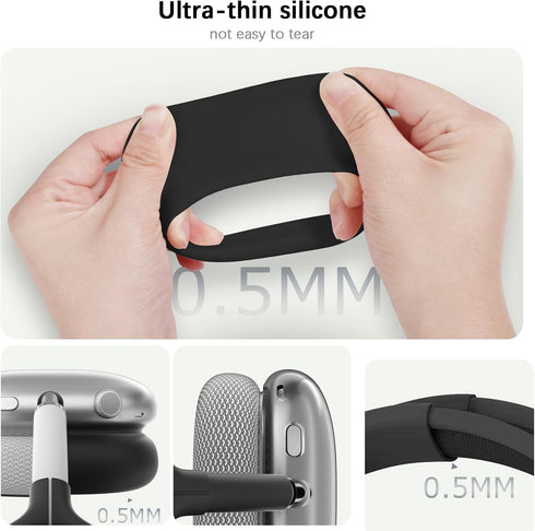 Airpods Max Cover, AIRSPO Silicone Case Cover for AirPods Max Headphones, Clear Soft TPU Airpod Max Ear Cover/Ear Pad Case Cover/Headband Cover fo...