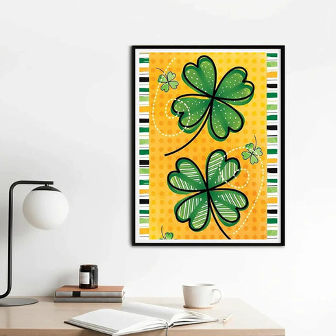 YEEIFFD 5D Diamond Painting Clover, St. Patrick's Day Diamond Art for Adults, Four Leaf Clover by Number Kits Full Drill Paint with Diamonds Art D...