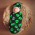 Green Alien Head Newborn Swaddle Blankets Hat Sets Soft Baby Receiving Blanket Swaddle Sack for Baby Shower Infant Boy Girl Gift...