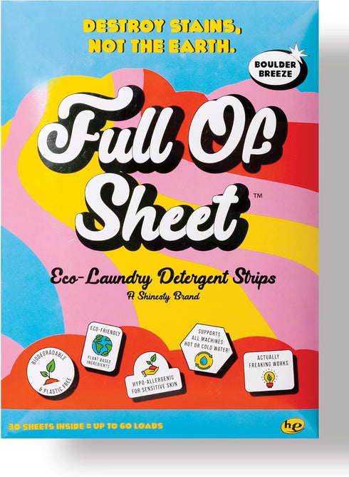 Shinesty Full of Sheet Eco-Laundry Detergent Strips | Hypoallergenic & Plastic Free Laundry Strips (30 Sheets) Boulder Breeze...