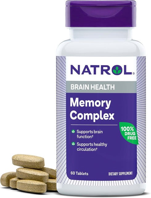 Natrol Memory Complex With Ginkgo Biloba 120mg and B Vitamins, Dietary Supplement for Brain Health and Memory Support, 60 Tablets, 30 Day Supply...