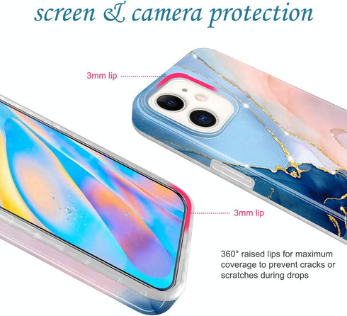 JAHOLAN Gold Glitter Sparkle Case Compatible with iPhone 12 Mini Marble Design Clear Bumper TPU Soft Rubber Silicone Cover Phone Case 5.4 inch Pur...