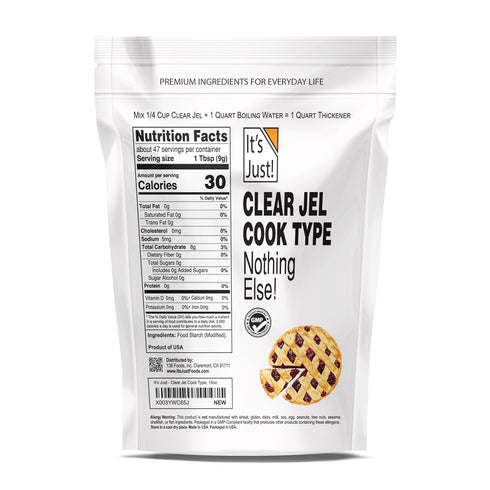 It's Just - Clear Jel Cook Type, For Baking, Canning, Cooking, Pie Filling, Modified Food Starch, 15oz, Product of USA...